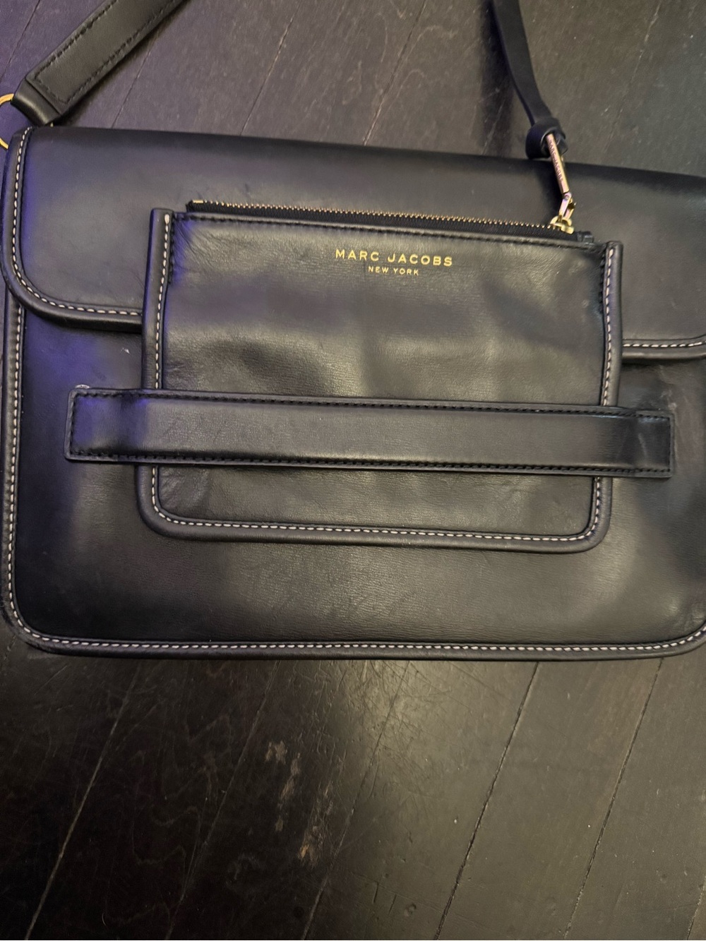 Marc Jacobs Madison Black Leather Messenger/Crossbody Bag (2016)